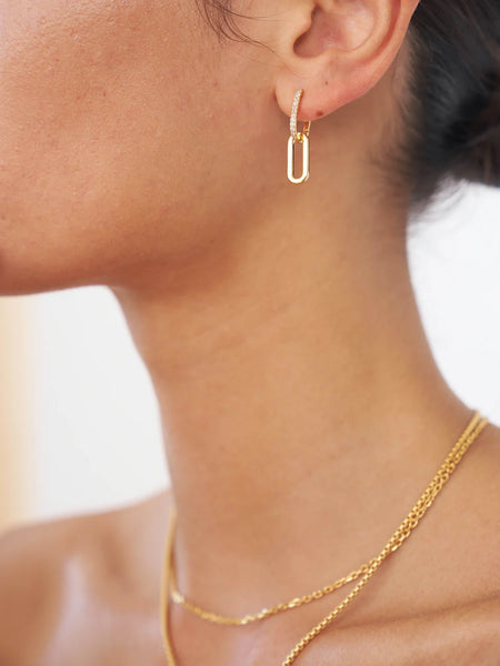 Celine Earrings Gold Pavé