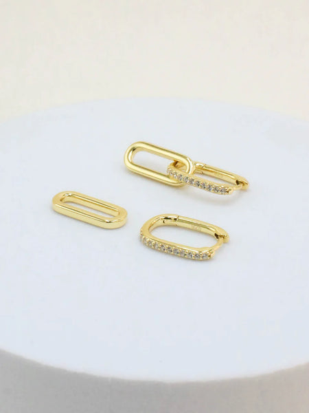 Celine Earrings Gold Pavé