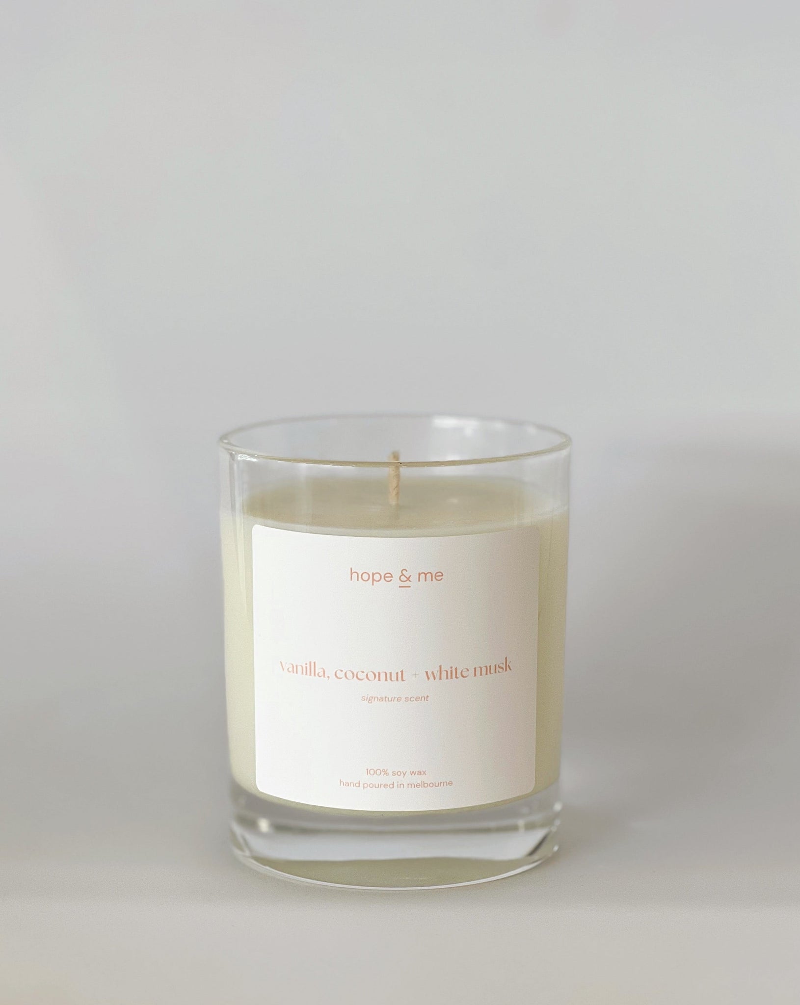Hope & Me Vanilla Coconut & White Musk Candle 60 Hour