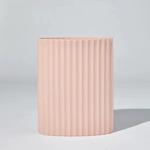 Ripple Oval Vase (L) Icy Pink