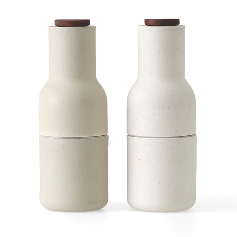 Menu Bottle Grinder Set - Ceramic Walnut Lid