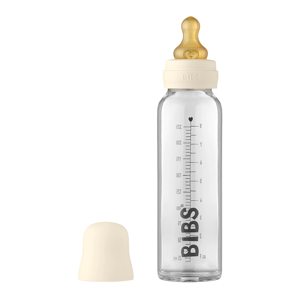 BIBS Baby Glass Bottle Complete Set 225ml Ivory