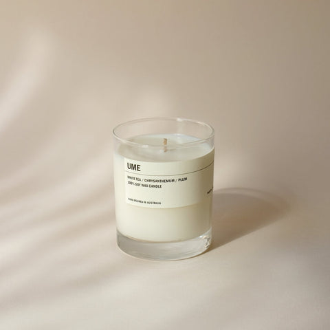 UME: White Tea / Chrysanthemum / Plum Clear Candle 300g