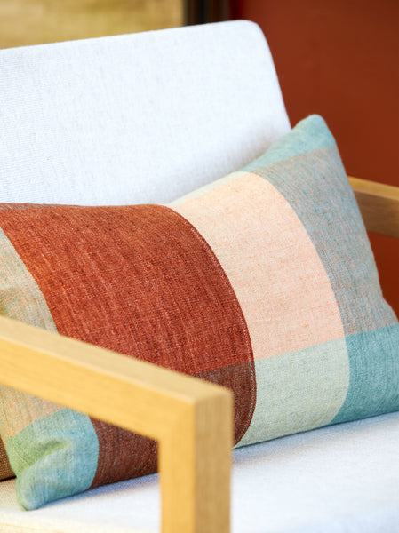 Clyde Handwoven Linen Cushion Pea/Multi