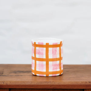 Nectarine Blossom & Honey Pink & Orange Gingham Candle Medium