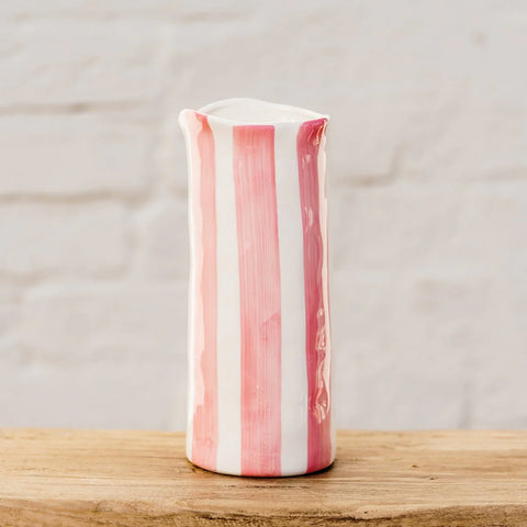 Medium Pink and White Stripe Vase