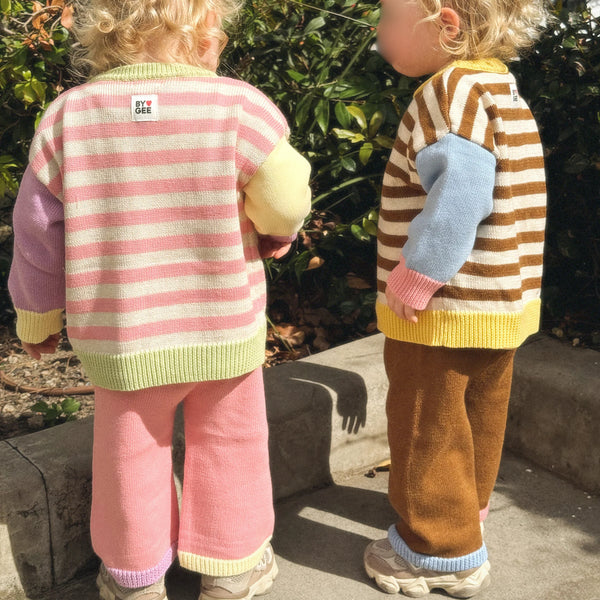 Colour Block Knitted Set -Sundae