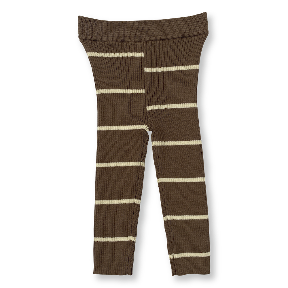 Asymmetrical Stripe Leggings Clay