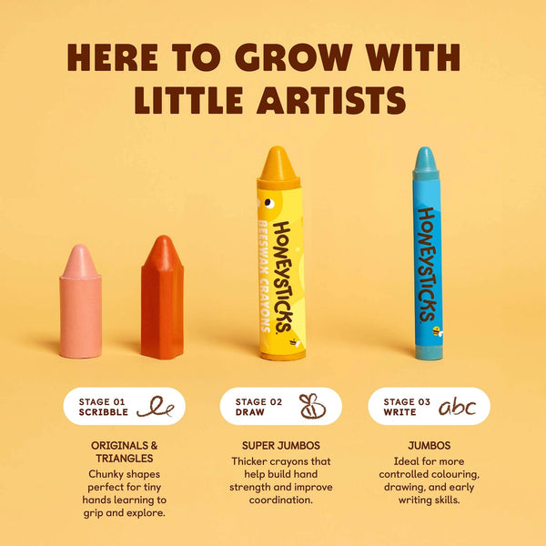 Beeswax Crayons Jumbos 12 pack