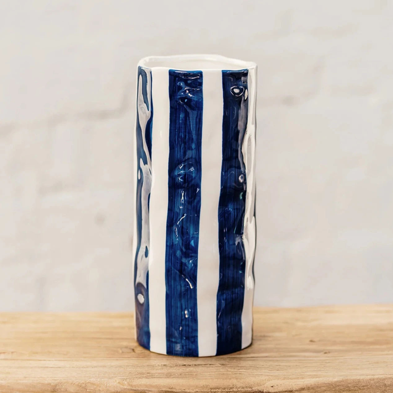 Medium Navy Stripe Vase