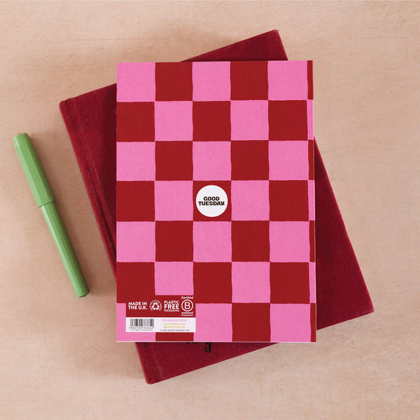 Burgundy Check A5 Notebook