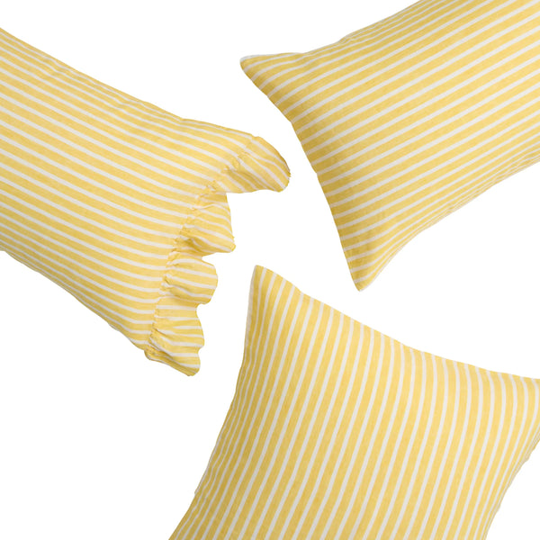 Wattle Stripe Ruffle Pillowcase Set