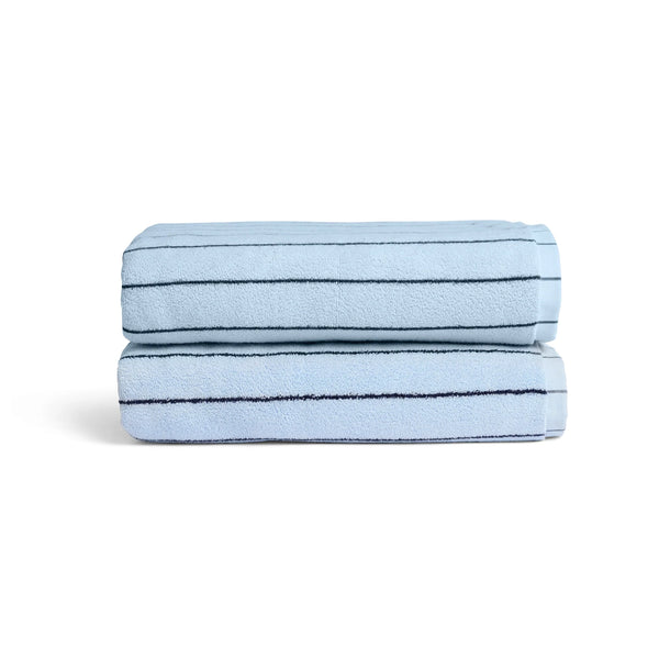 Bath Towels Mist Pinstripe