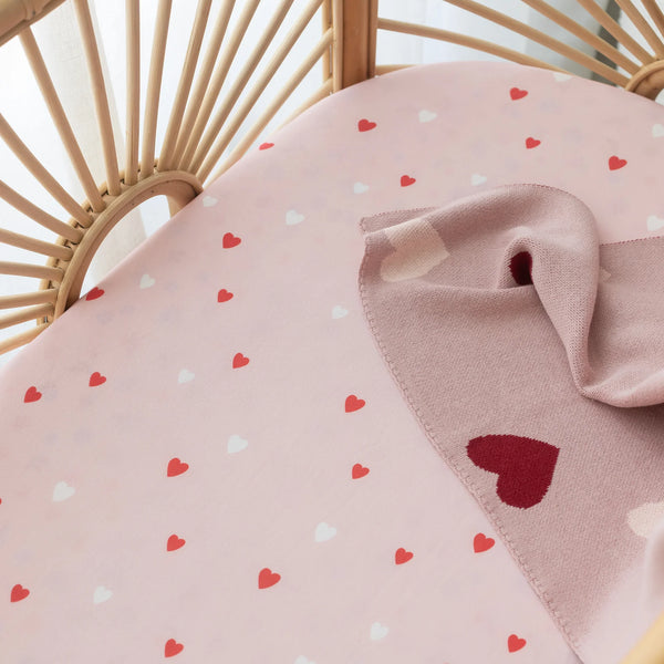 Little Hearts Organic Fitted Cot Sheet