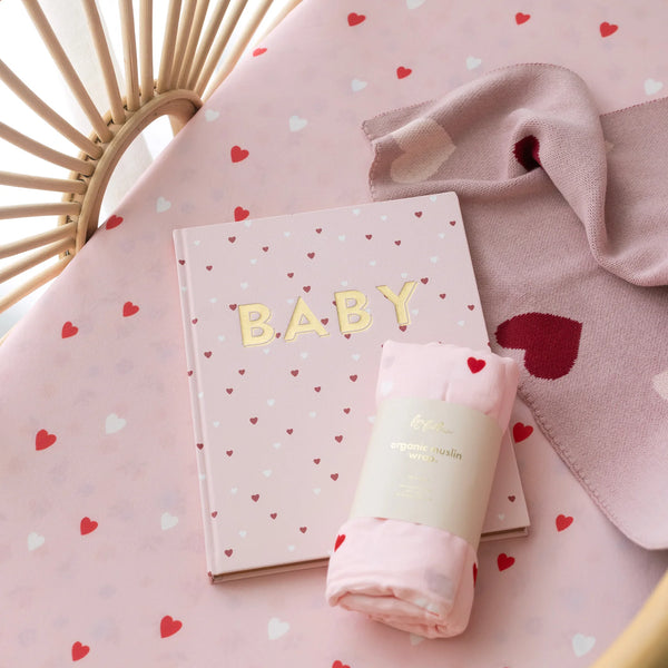 Little Hearts Organic Fitted Cot Sheet