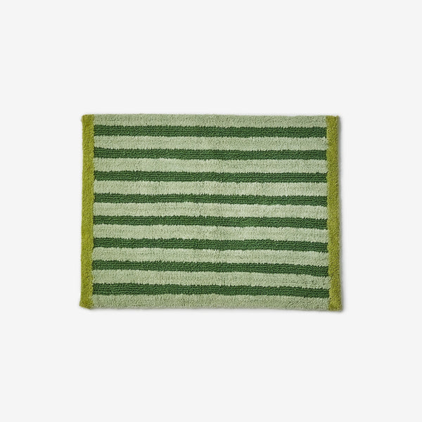 Stripe Khaki Reversible Bath Mat