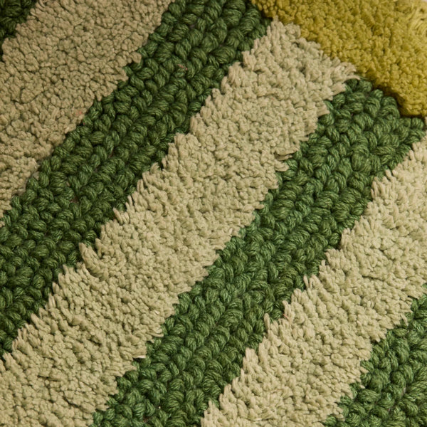 Stripe Khaki Reversible Bath Mat