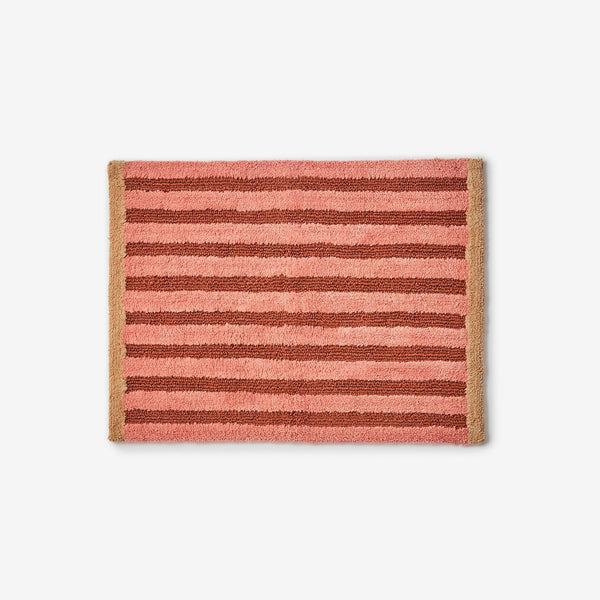 Stripe Terracotta Reversible Bath Mat