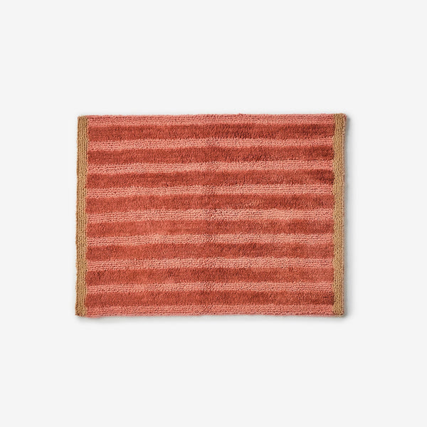 Stripe Terracotta Reversible Bath Mat
