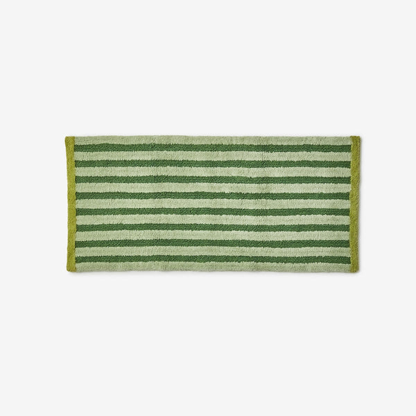 Stripe Khaki Reversible Long Bath Mat