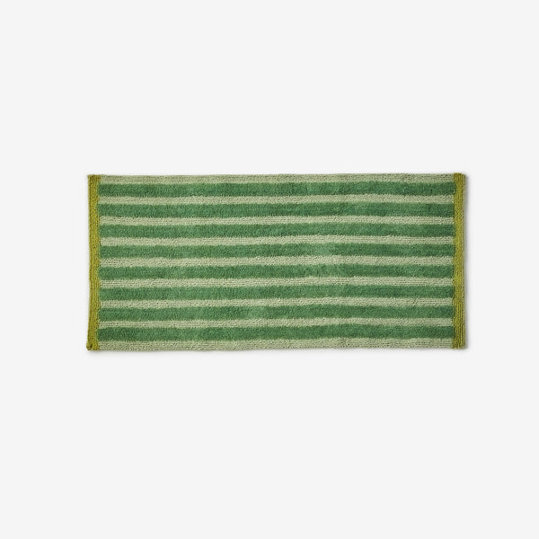 Stripe Khaki Reversible Long Bath Mat