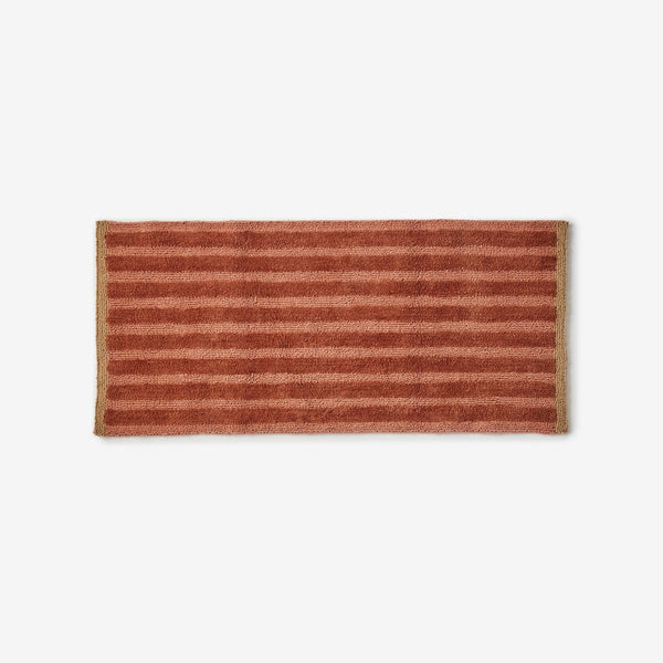Stripe Terracotta Reversible Long Bath Mat