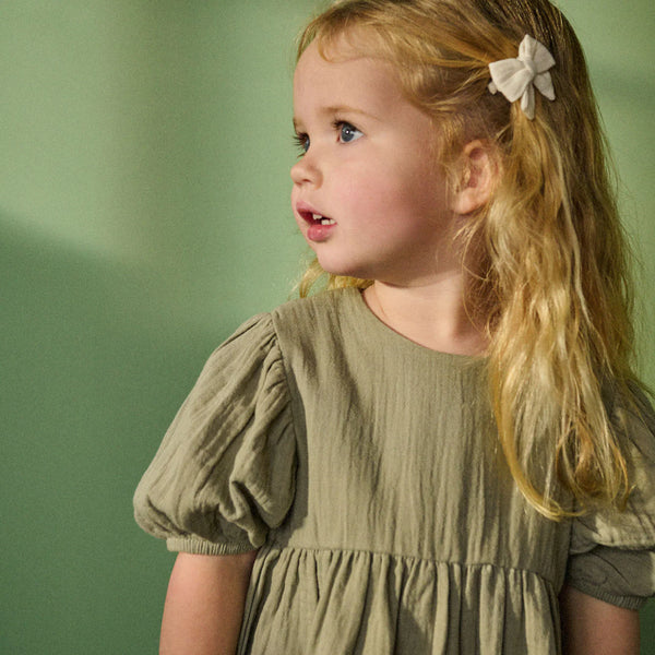 Small Bow Hair Clips 2 Pack Natural