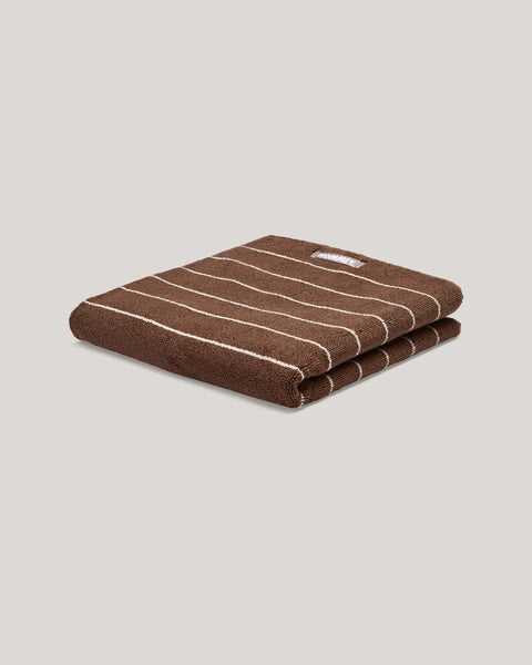 Bath Towels Hazelnut Pinstripe