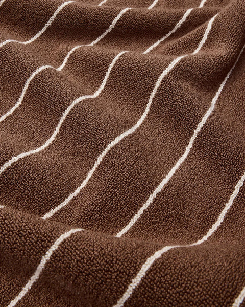 Bath Towels Hazelnut Pinstripe