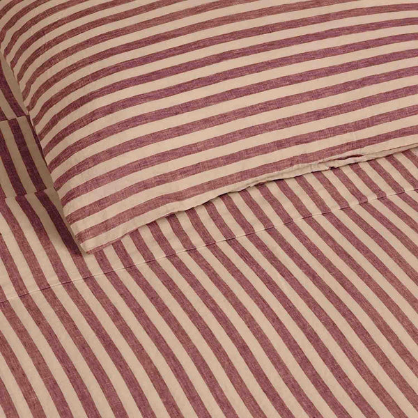 Duvet Cover in Berry Stripes