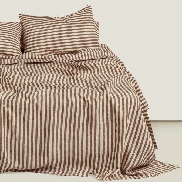 Duvet Cover in Chocolate Stripes