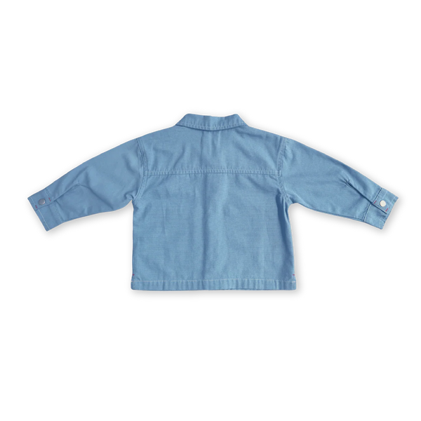 Organic Canvas Utility Shirt Jacket - Duck Egg