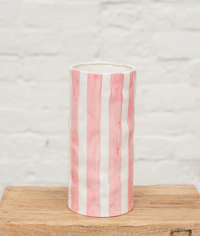 Large Pink Stripe Vase