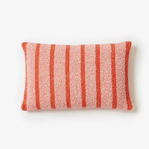 Boucle Thin Stripe Pink 60x40 Cushion