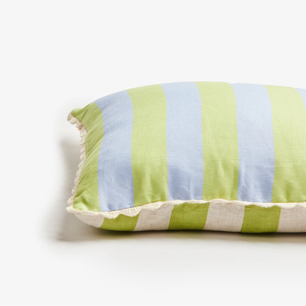 Bold Stripe Blue Lime 50x50 Cushion