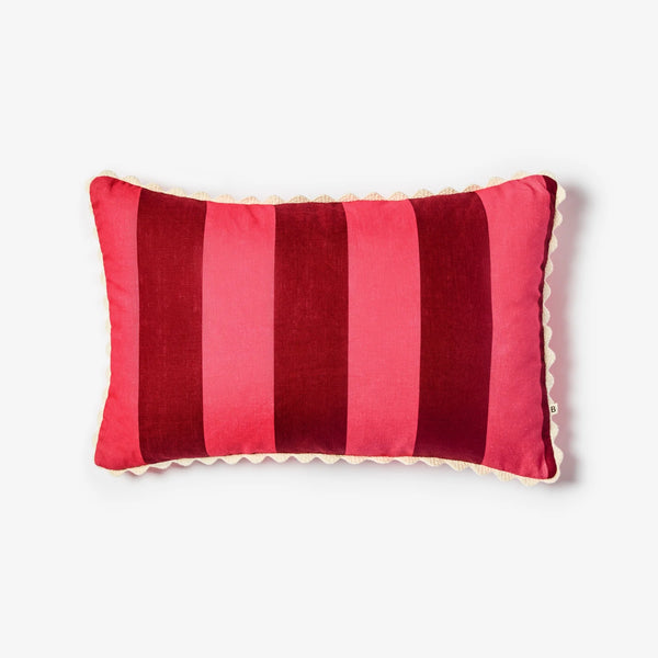 Big Stripe Cerise and Pink Cushion 60x40cm