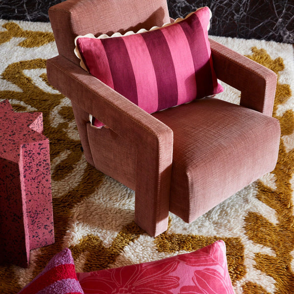 Big Stripe Cerise and Pink Cushion 60x40cm