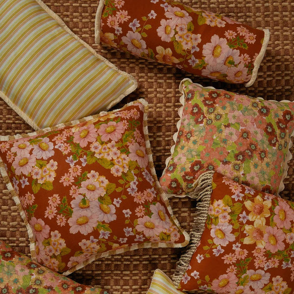 Buttercup Rust Bolster Cushion