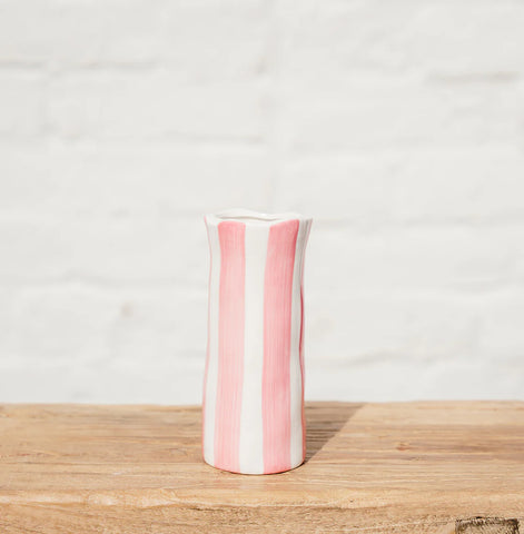 Small Pink Stripe Vase