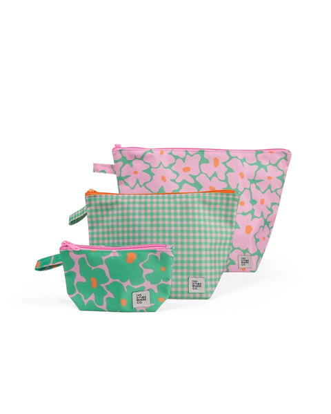 Blossom Green/Pink Handy Pouch Set of 3