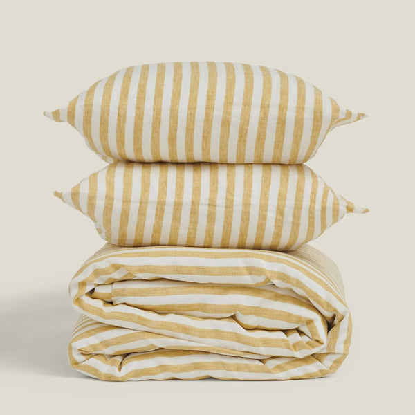 Duvet Cover in Yellow Stripes