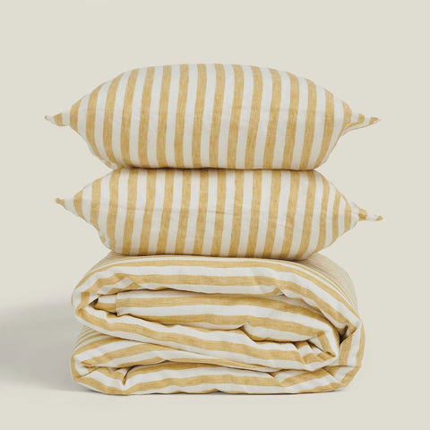 Duvet Cover in Yellow Stripes