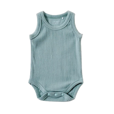 Basic Singlet Bodysuit Dusty Blue