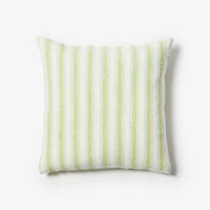 Linear Buff Green Striped Linen Cushion 50cmx50cm