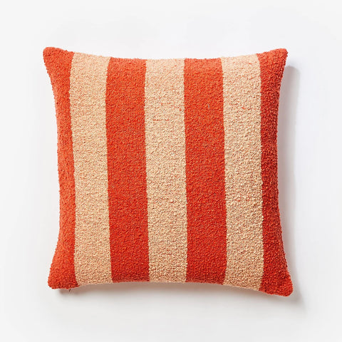 Boucle Stripe Red Peach 60x60 Cushion
