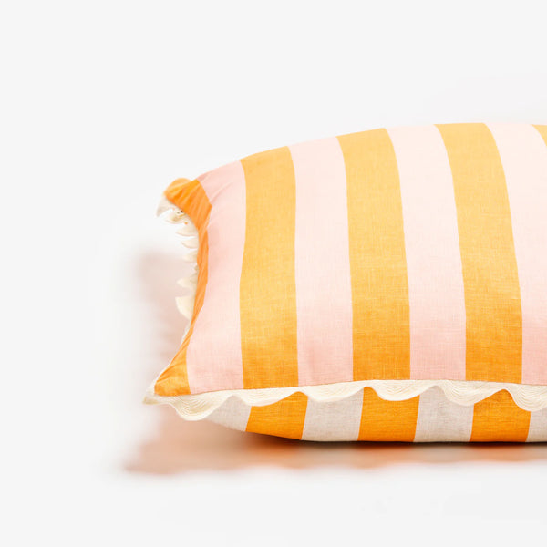 Bold Stripe Orange Pink 60x60 Cushion