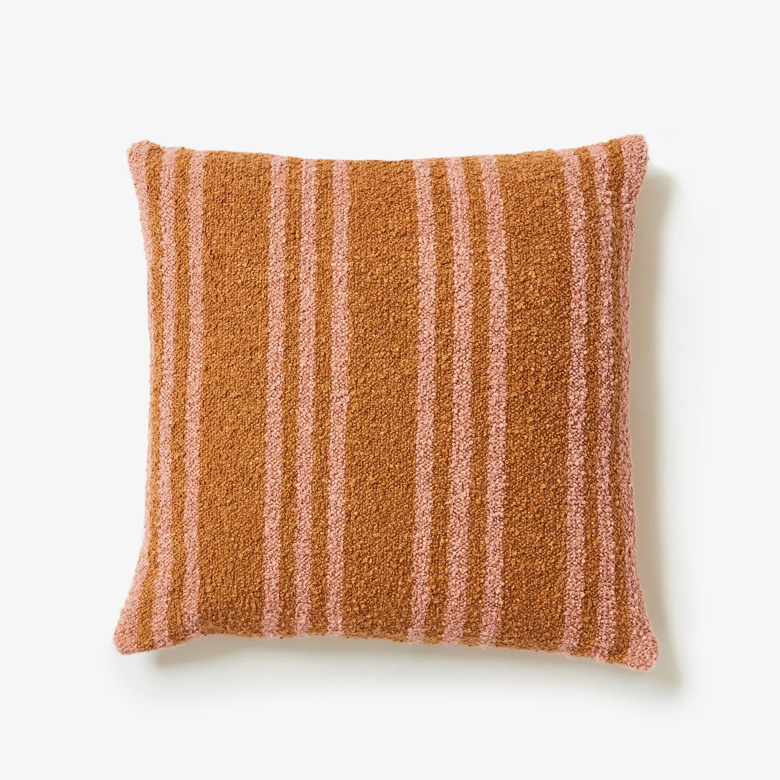 Boucle Trio Stripe Tan Pink 60x60 Cushion