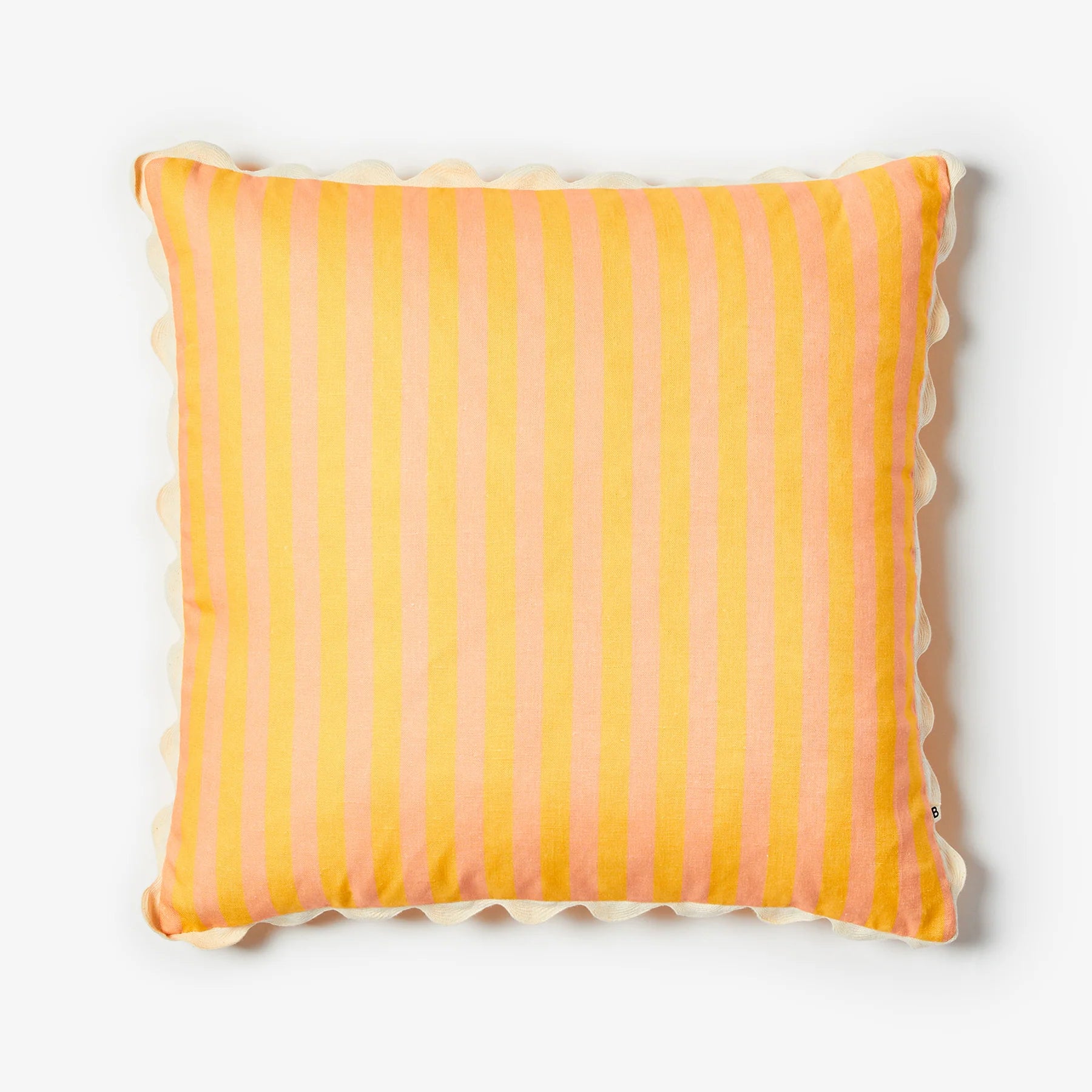 Thin Stripe Yellow and Peach Cushion 60cm x60cm