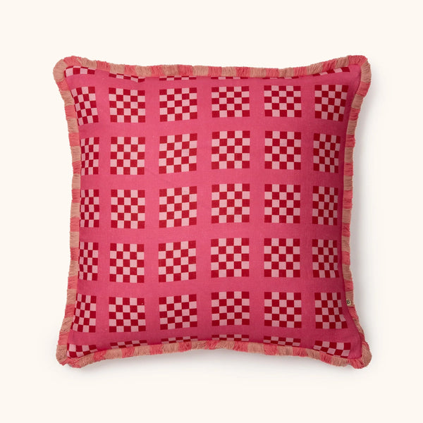Lattice Pink Cushion