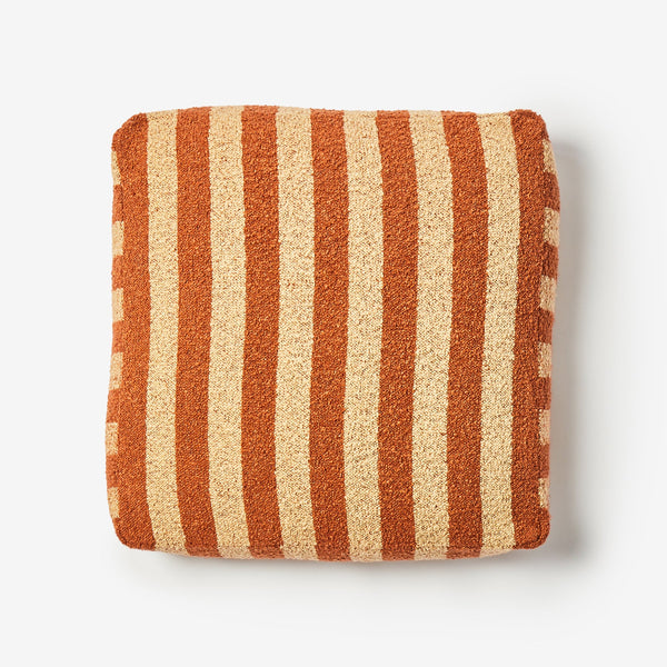 Boucle Stripe Chocolate Pouffe